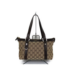 GUCCI GG Canvas Handbag Brown